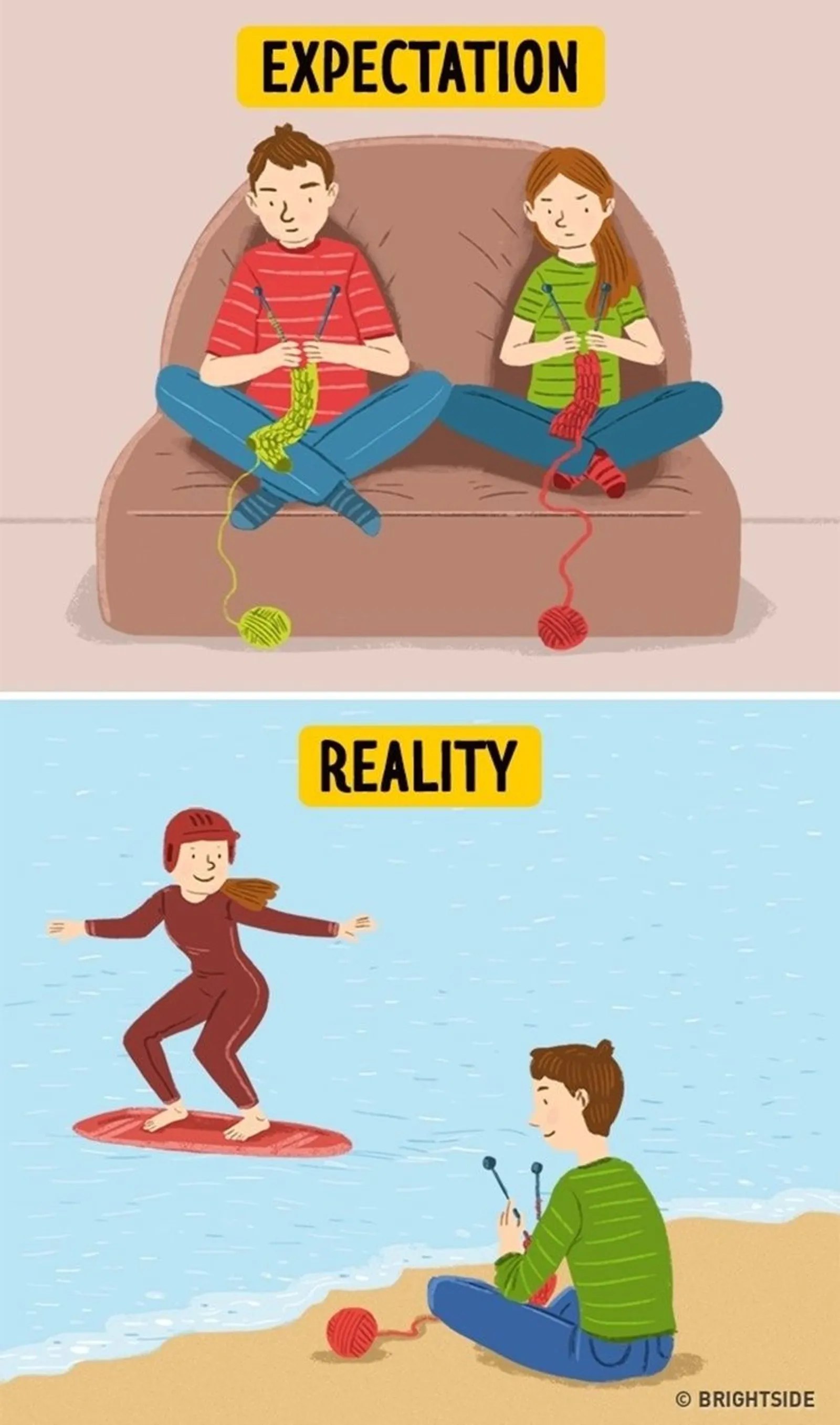 Ilustrasi tentang Ekspektasi dan Realitas dalam Hubungan yang Bahagia