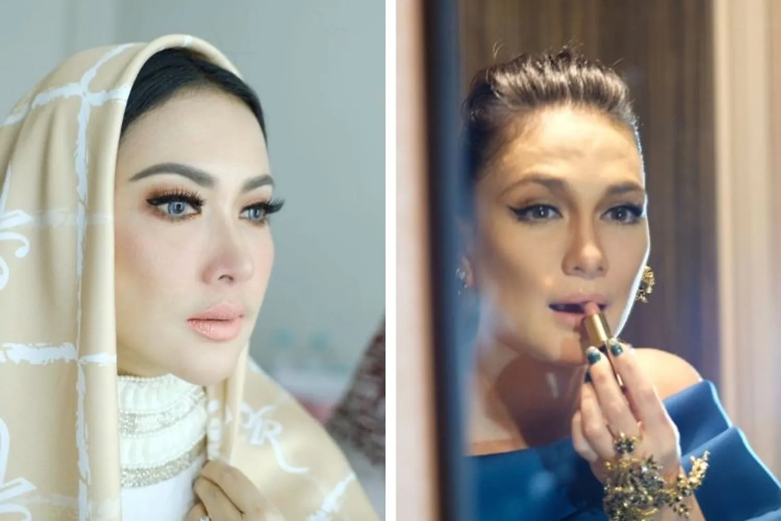 Sama-sama Cantik, Ini Perbandingan Gaya Makeup Luna Maya dan Syahrini