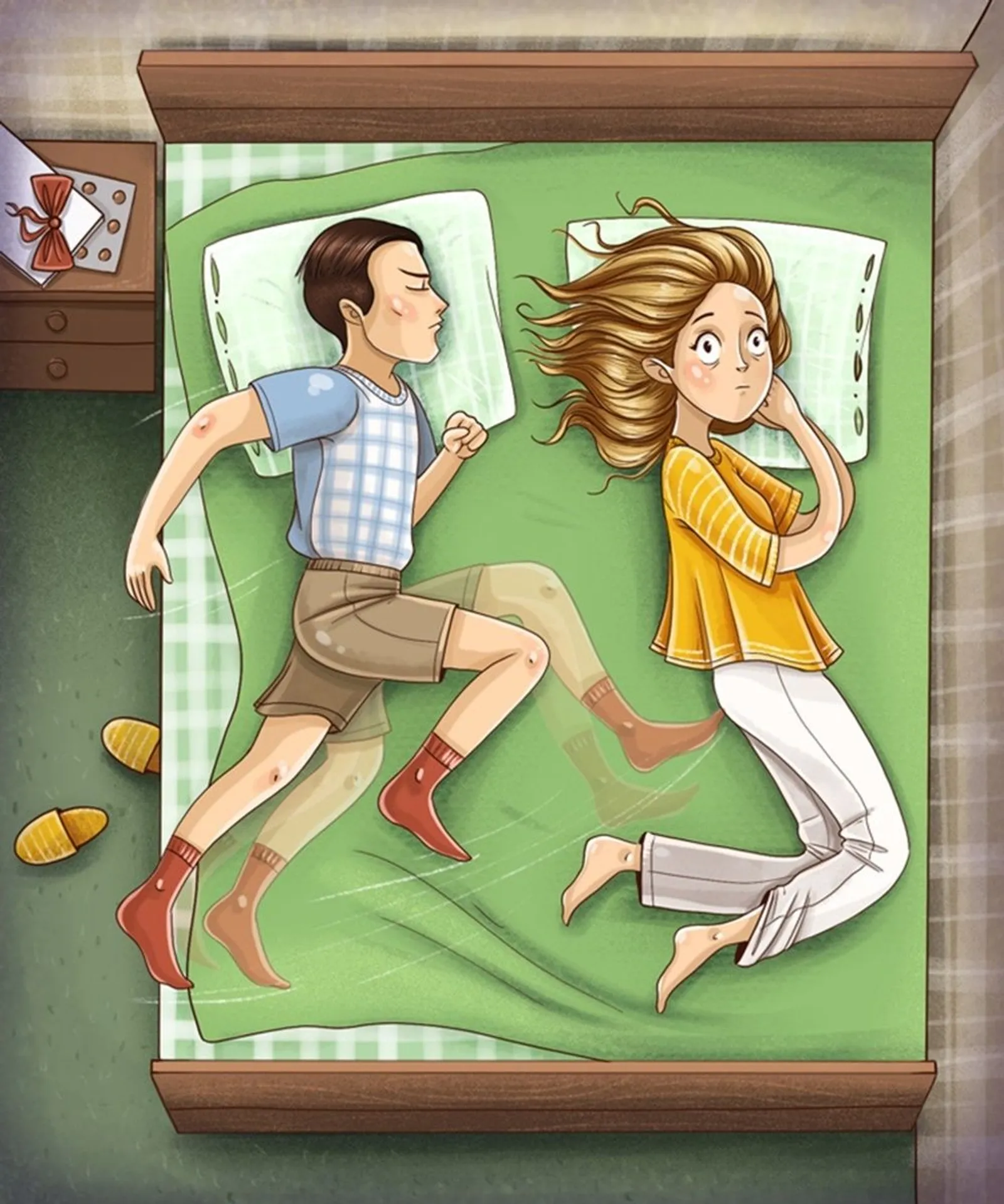 10 Ilustrasi Posisi Tidur Ini Bisa Ramalkan Kehidupan Cintamu, Lho!