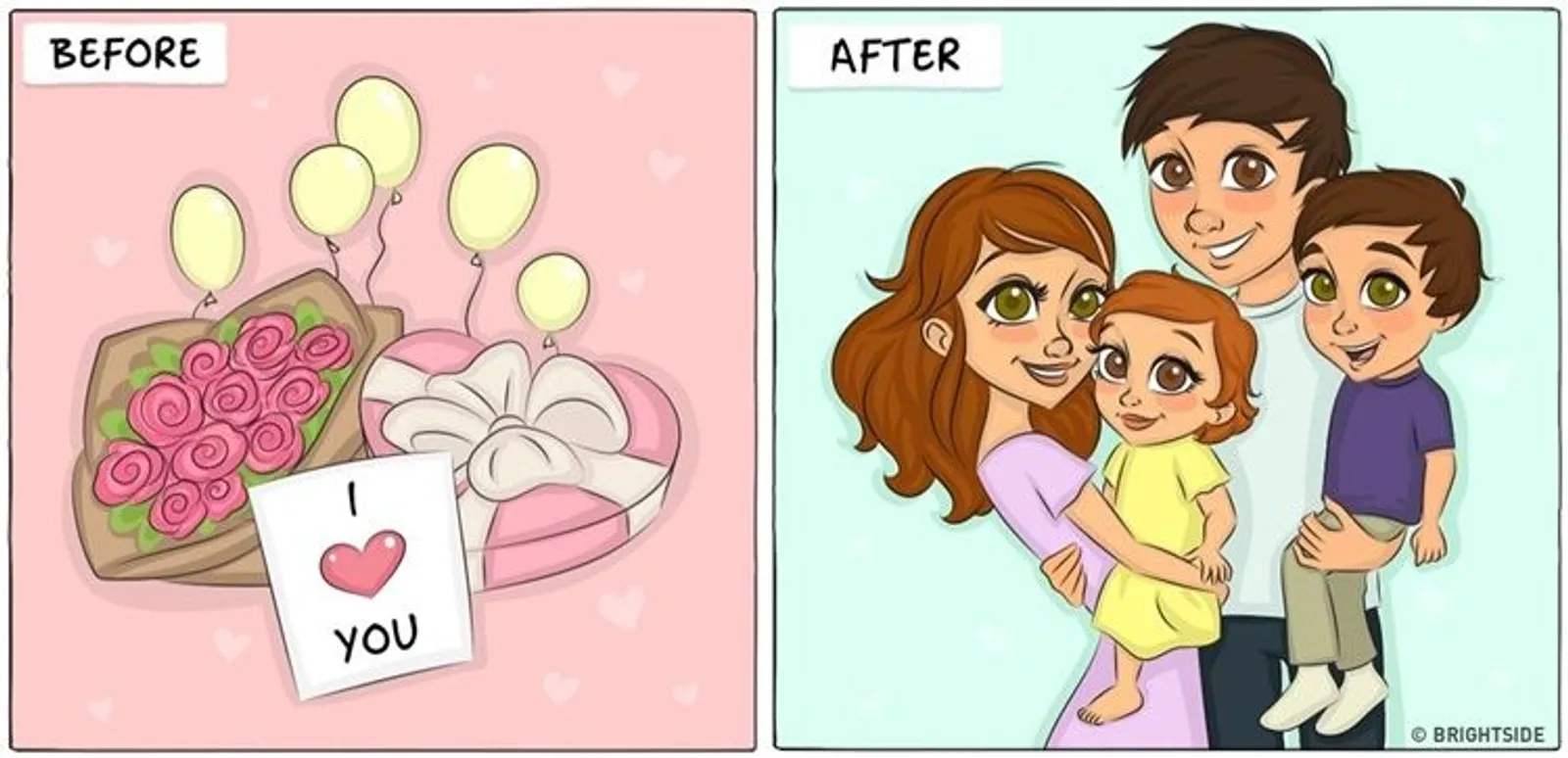 9 Ilustrasi Ini Gambarkan Lucunya Kehidupan Sebelum vs Setelah Menikah