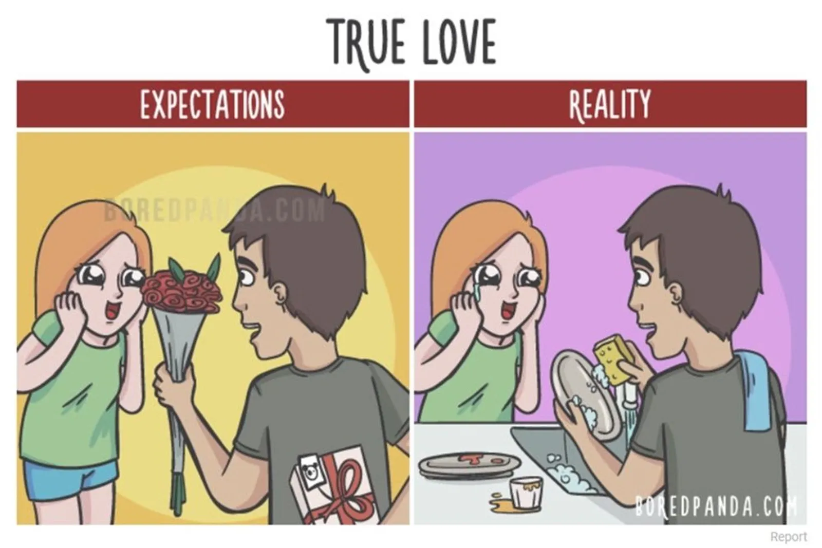 10 Ilustrasi Lucu tentang Ekspektasi vs Realitas Setelah Menikah