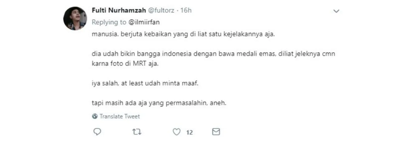 Naik MRT, Peraih Medali Emas Asian Games Ini Malah Diserang Warganet