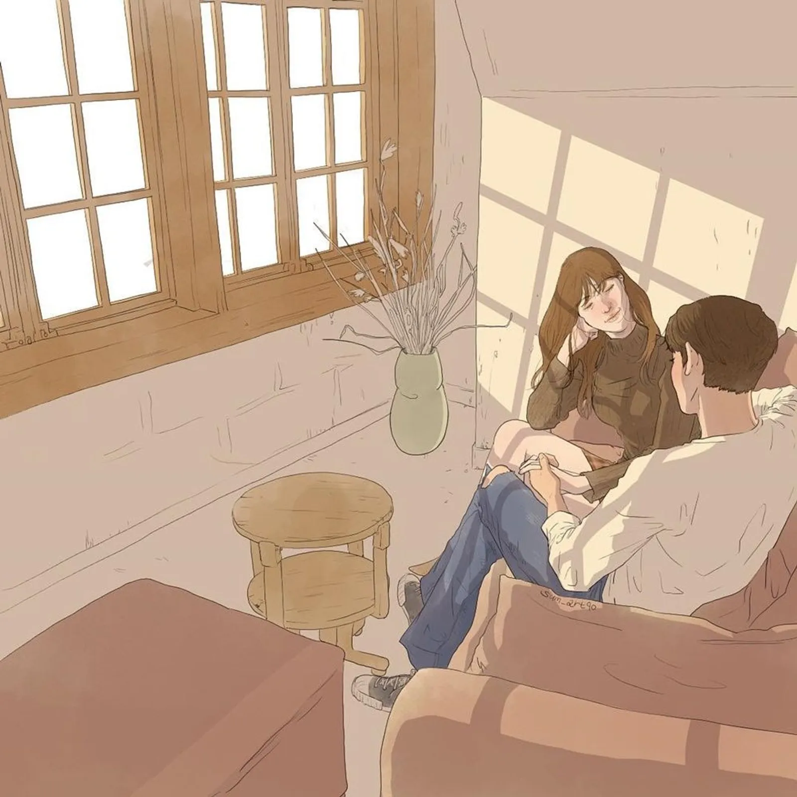 9 Ilustrasi Romantis tentang Lika-liku Percintaan, Mirip Drama Korea!