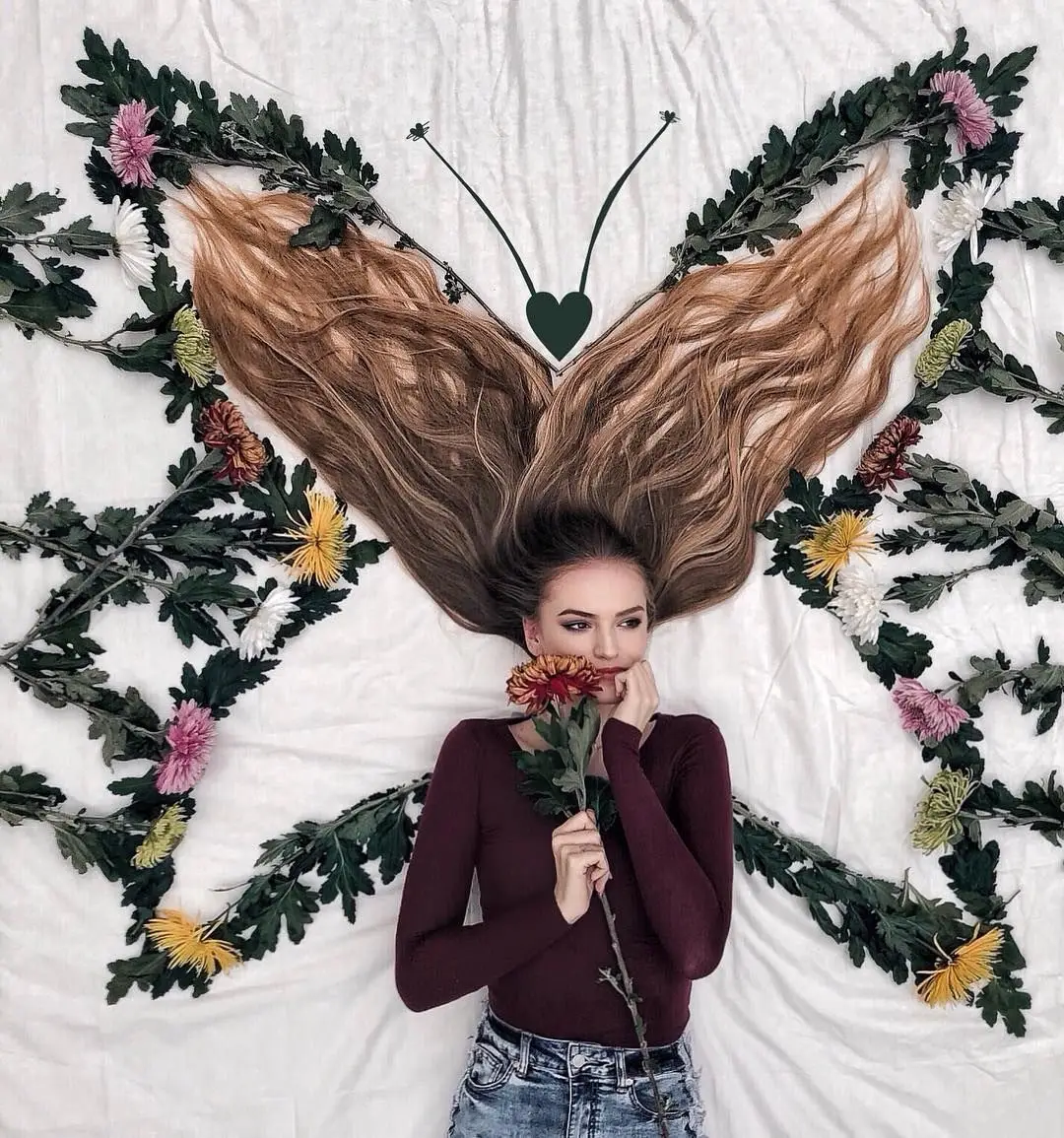 Bermodalkan Rambut dan Bunga, Hasil 10 Foto Ini Jadi Super Kece!