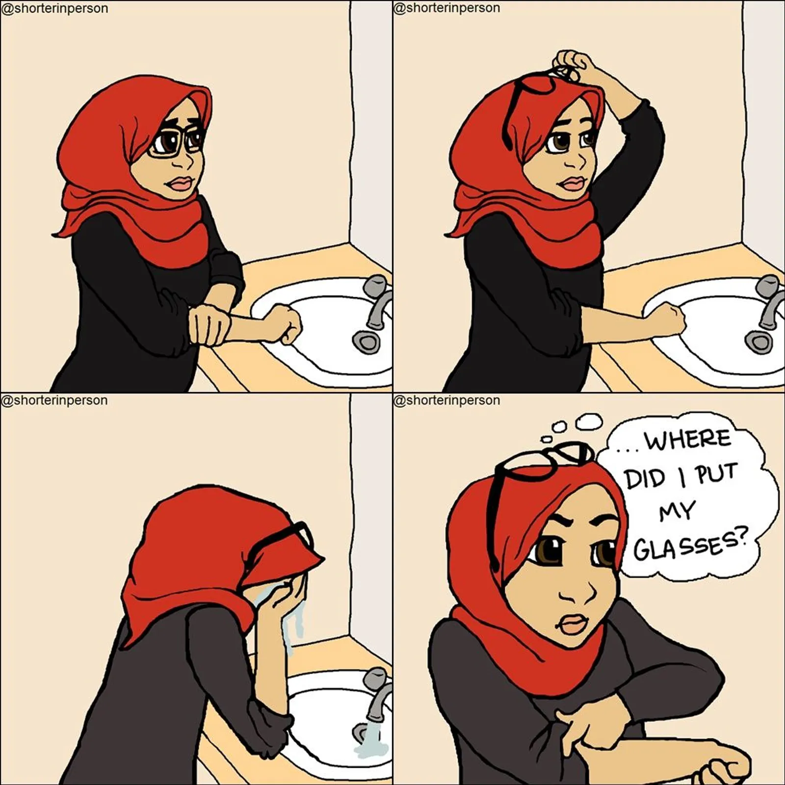 7 Ilustrasi Lucu Perempuan Muslim Saat Menjalani Kehidupan 