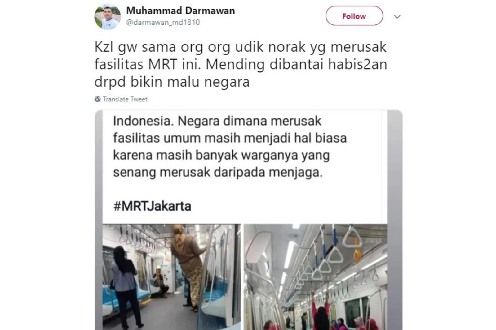 MRT Jakarta Diresmikan, Warganet Indonesia Terbagi Dua Kubu