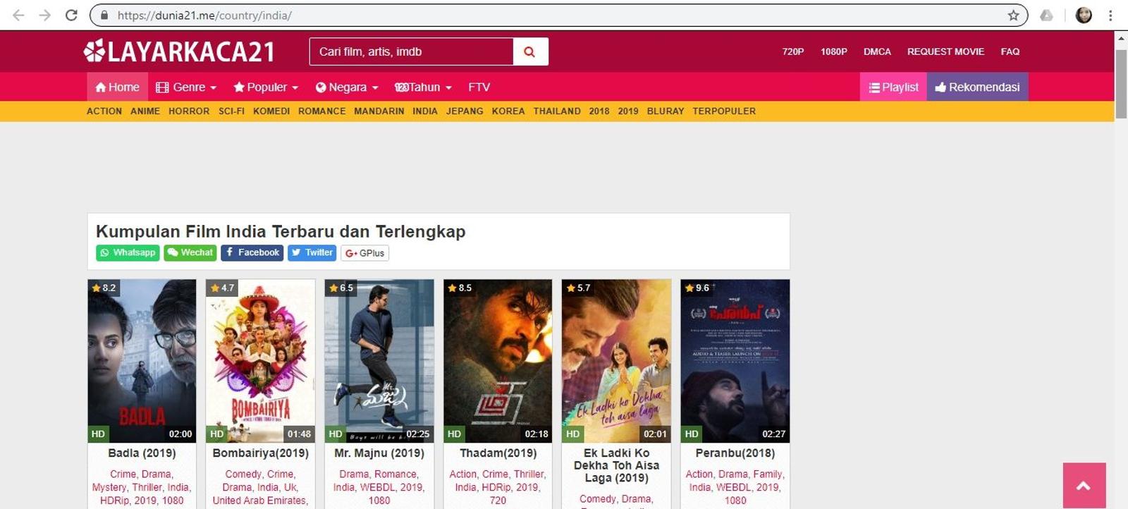 Deretan Situs Nonton Film India Sub Indo