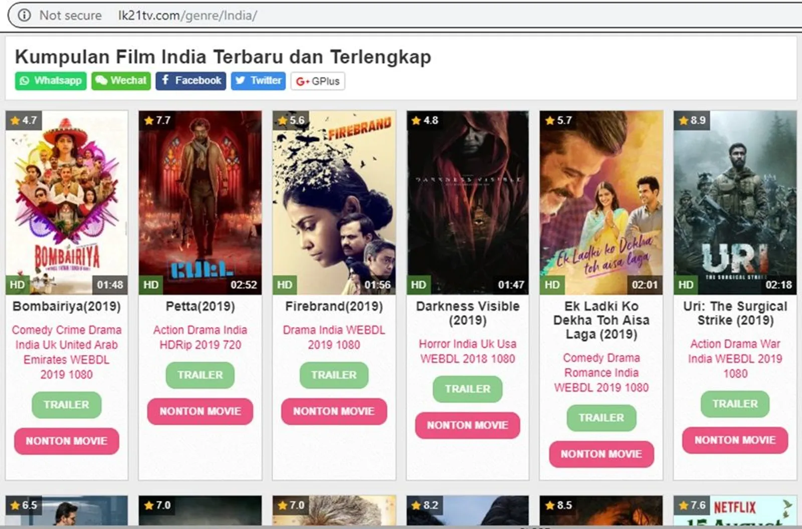 Deretan Situs Nonton Film India Sub Indo