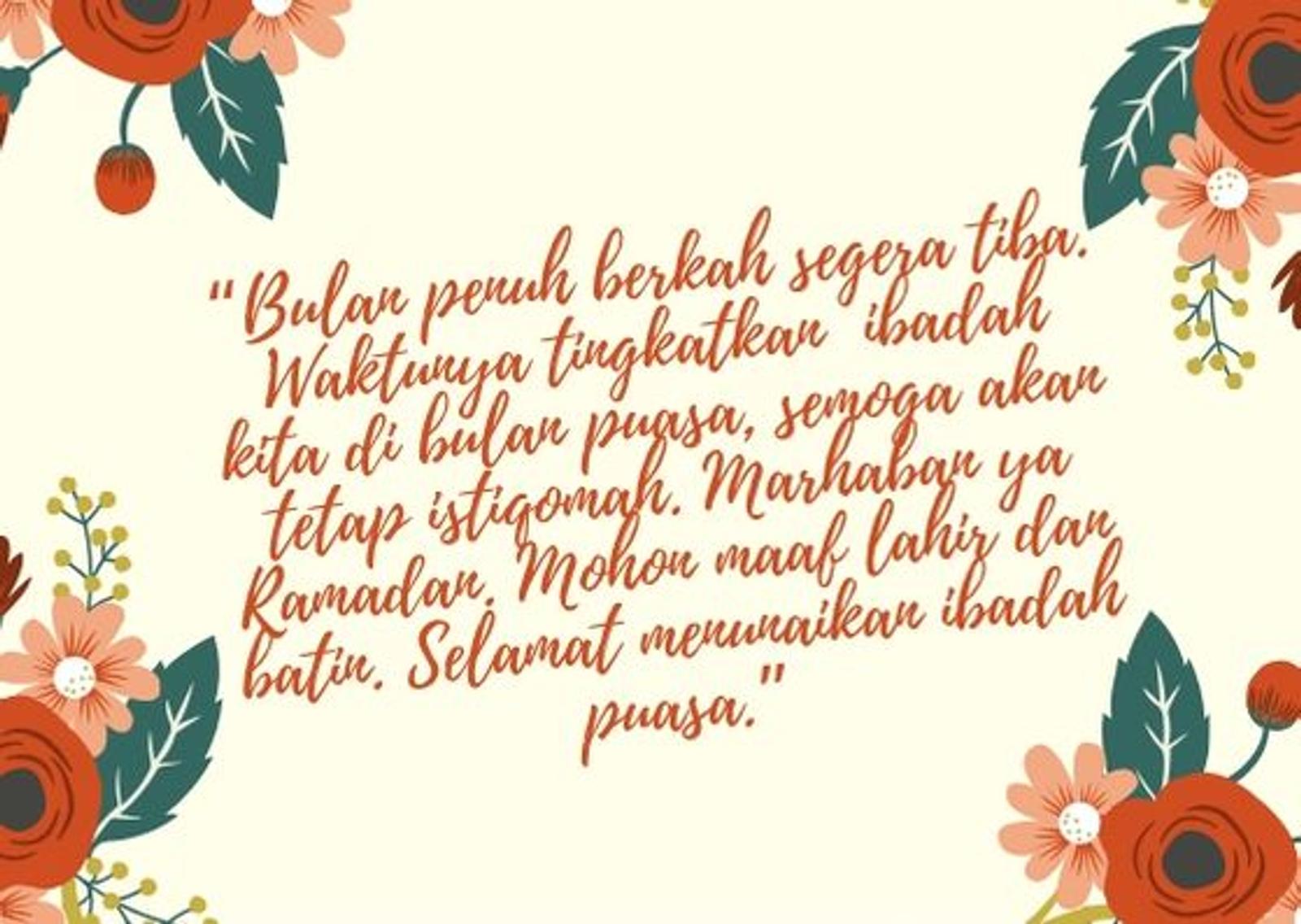 Ucapan Selamat Menunaikan Ibadah Puasa