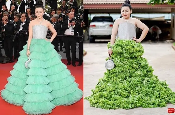 15 Foto Parodi Outfit Artis ini Terbuat dari Makanan!