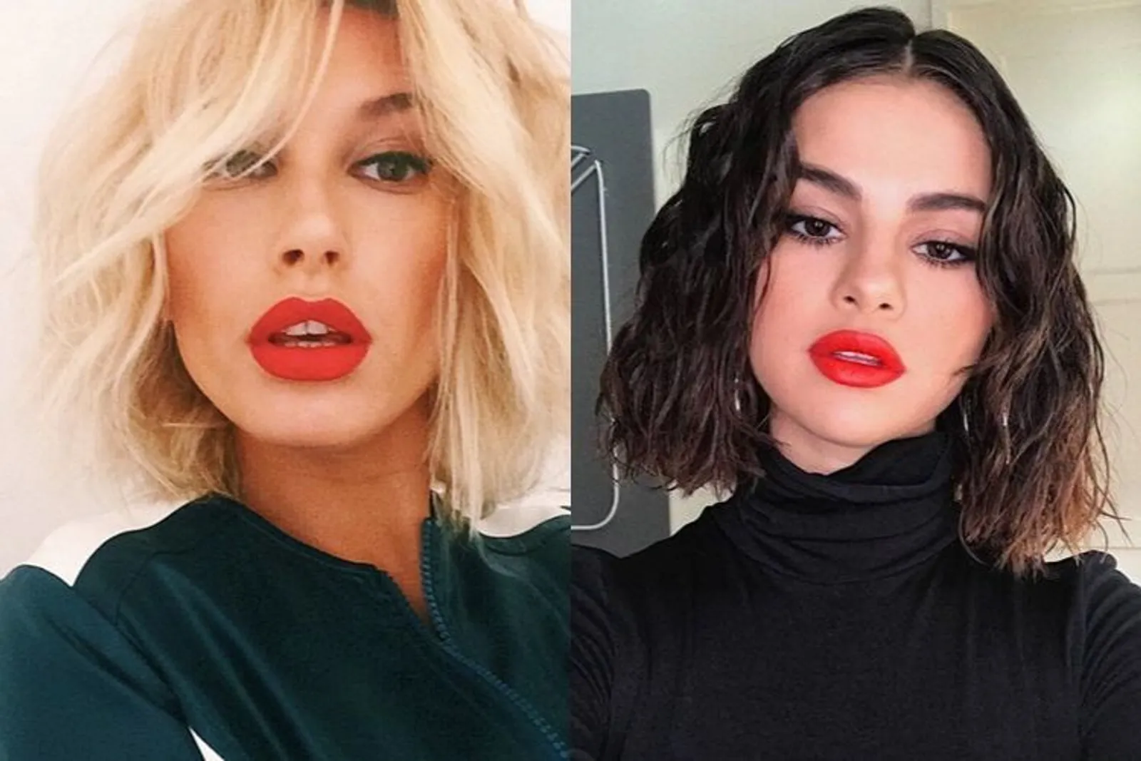 Intip 7 Perbandingan Potret Hailey Baldwin dan Selena Gomez