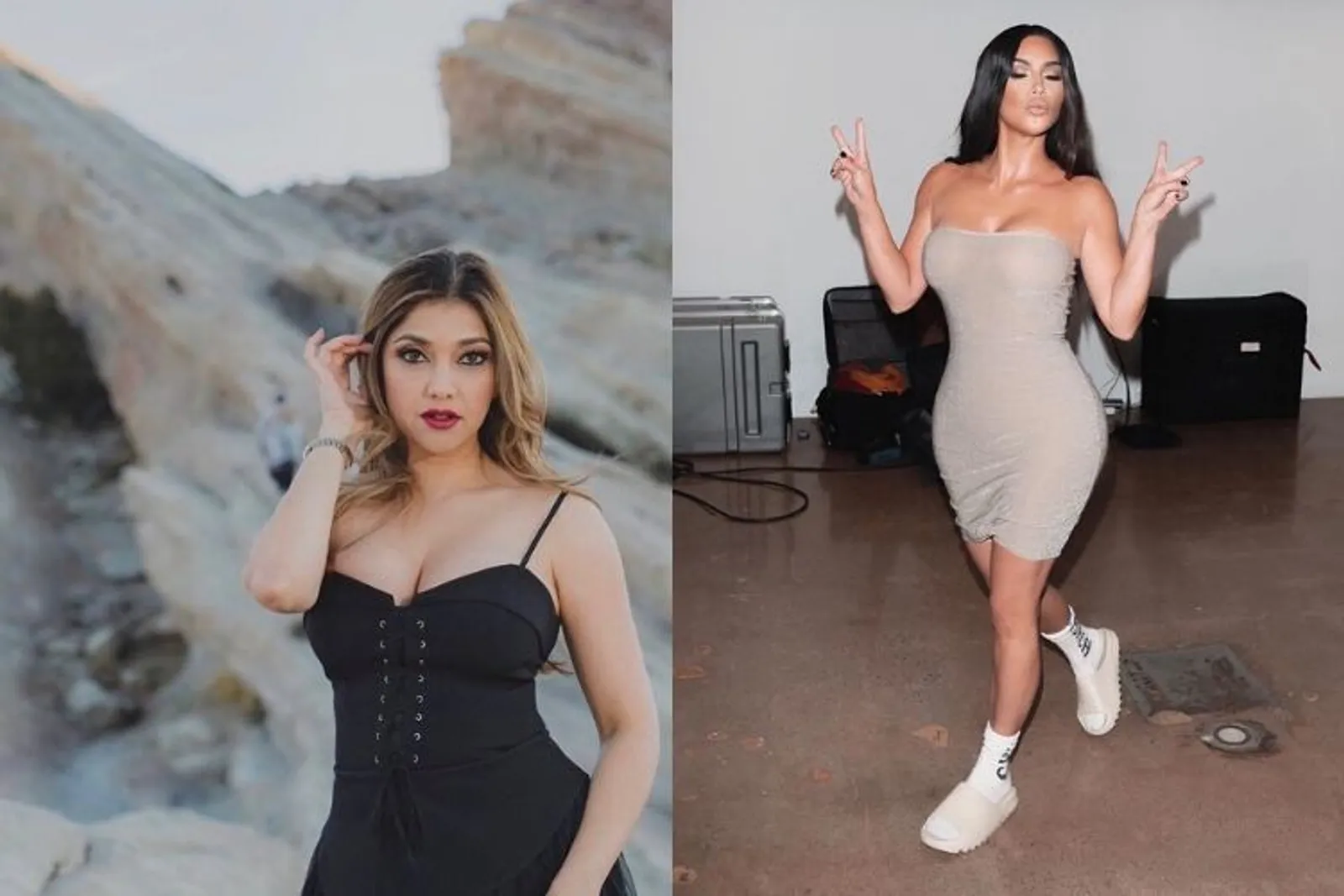 Perbandingan Gaya Seksi Sarah Azhari & Kim Kardashian, Ada Miripnya!