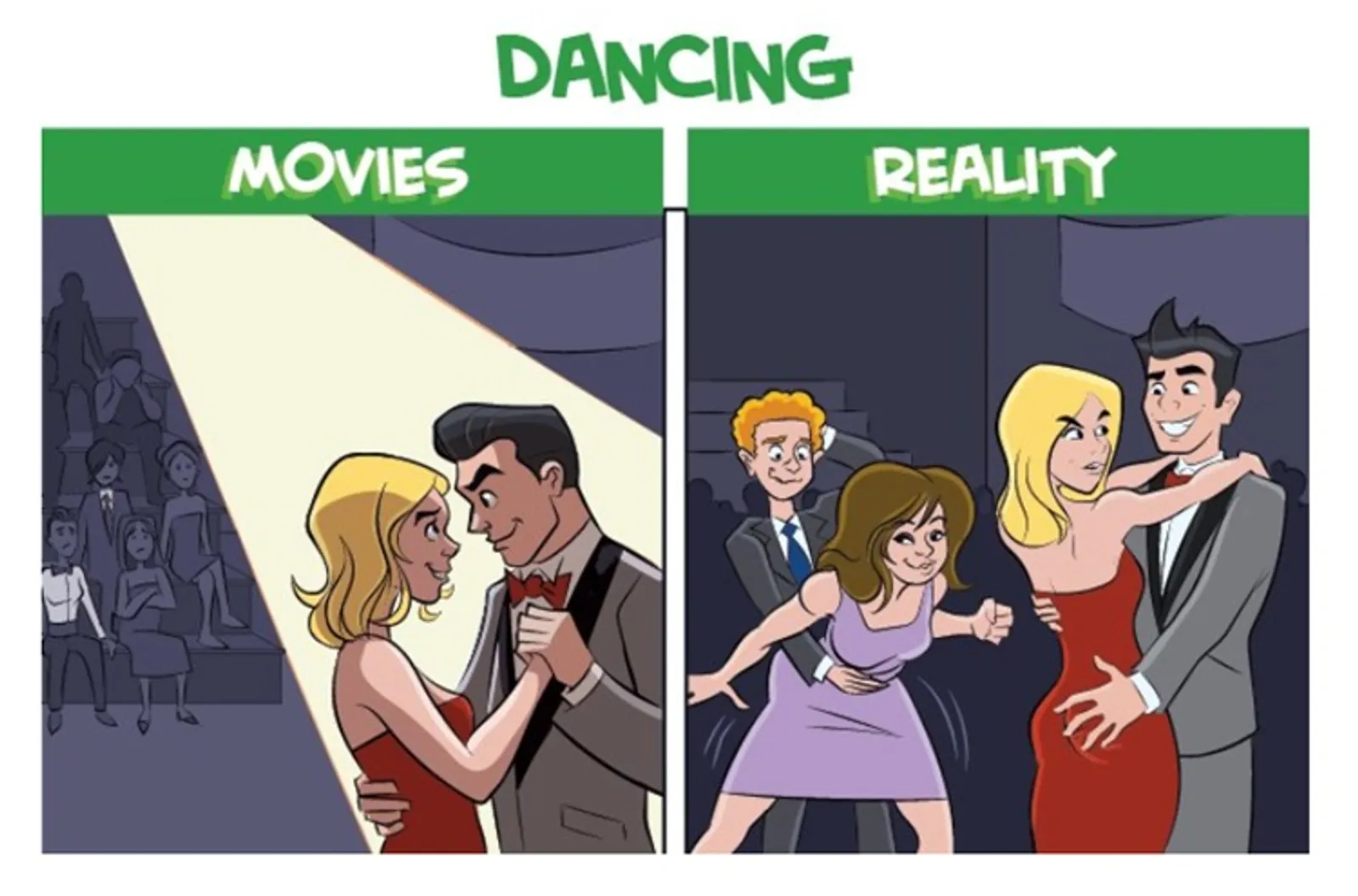 6 Ilustrasi Lucu Bedanya Prom Night di Film vs Kehidupan Nyata