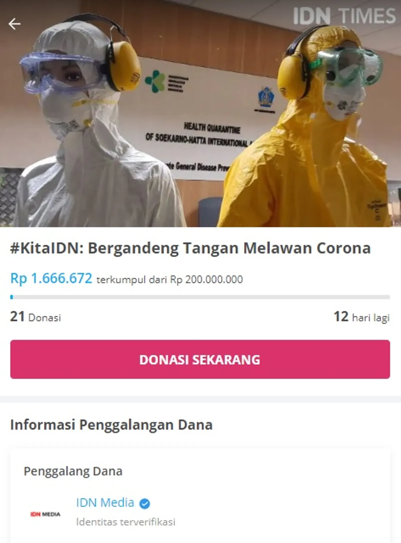 Bantu Tenaga Medis Lewat #KitaIDN: Bergandeng Tangan Melawan Corona