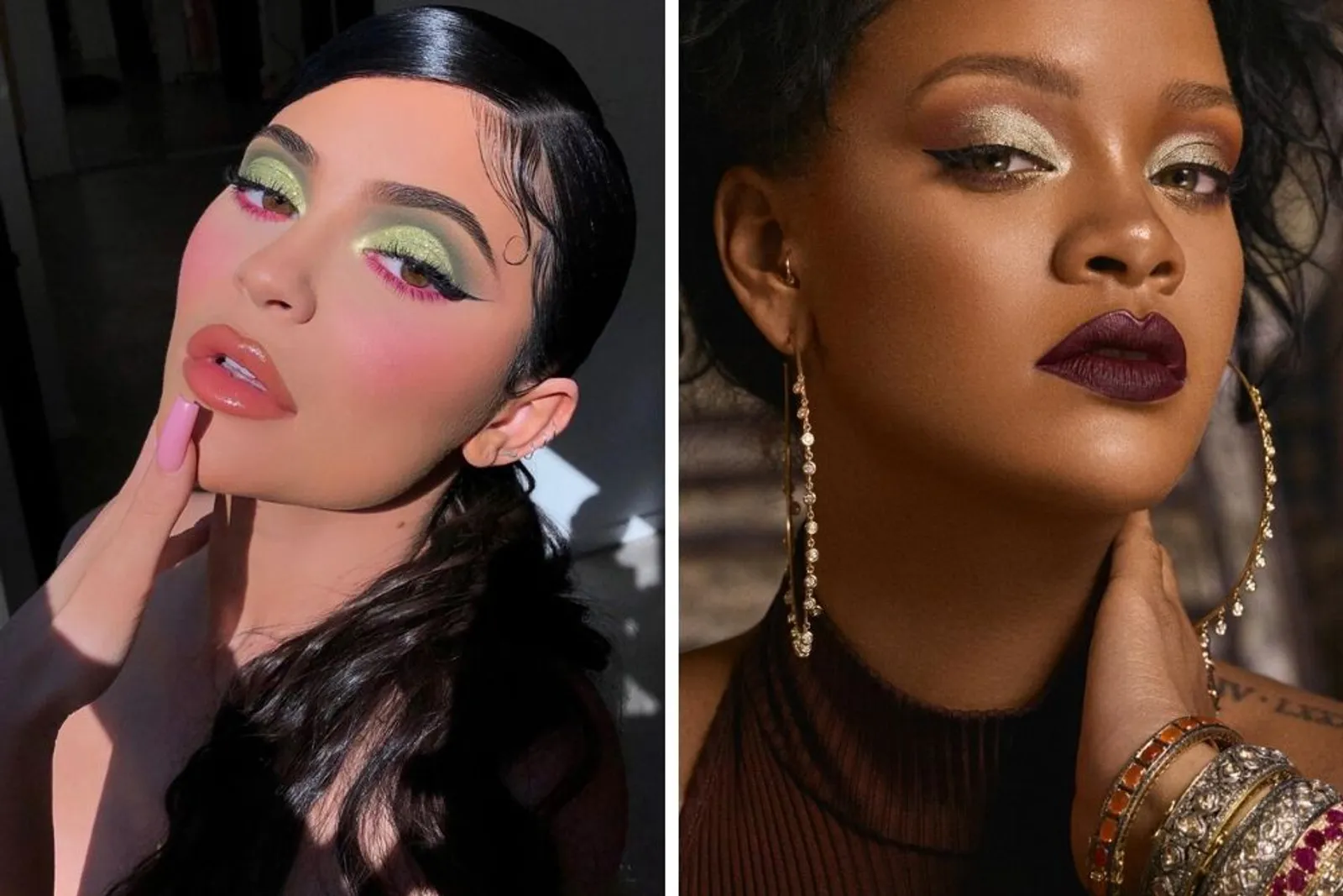 Sama-sama Memiliki Beauty Brand, Begini Riasan Kylie Jenner vs Rihanna