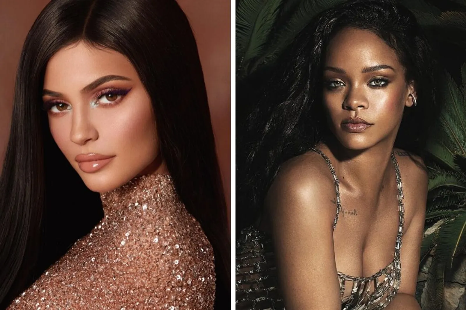 Sama-sama Memiliki Beauty Brand, Begini Riasan Kylie Jenner vs Rihanna