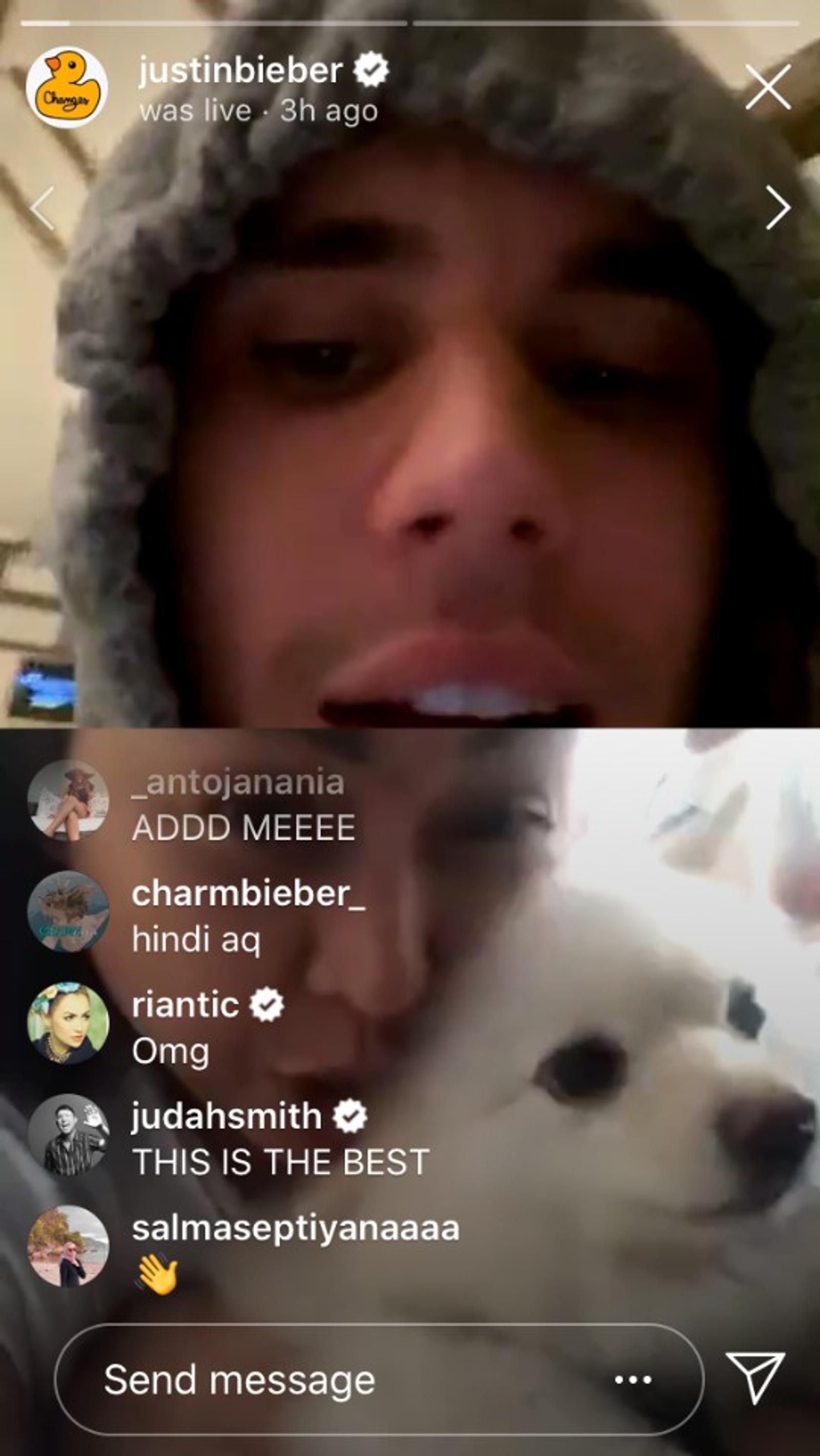 Justin Bieber Live Instagram Bareng Penggemar Indonesia, Meda Kawu 