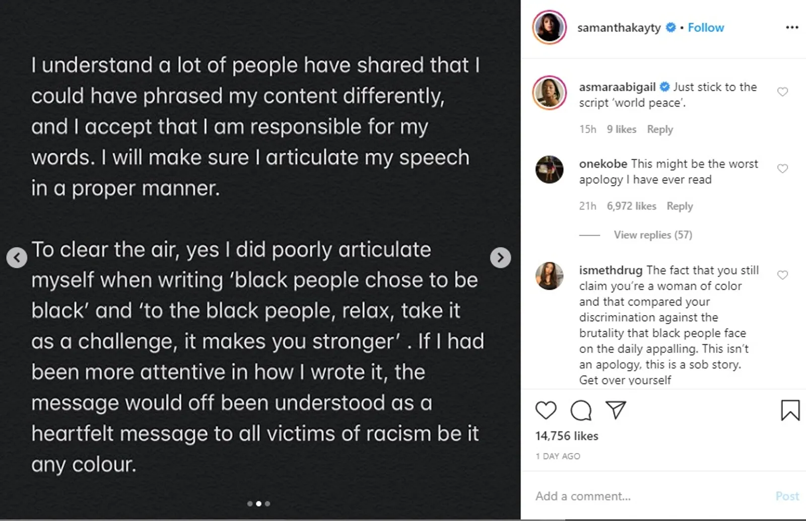 Opininya Dianggap Rasis, Miss Universe Malaysia Ini Dihukum Instagram
