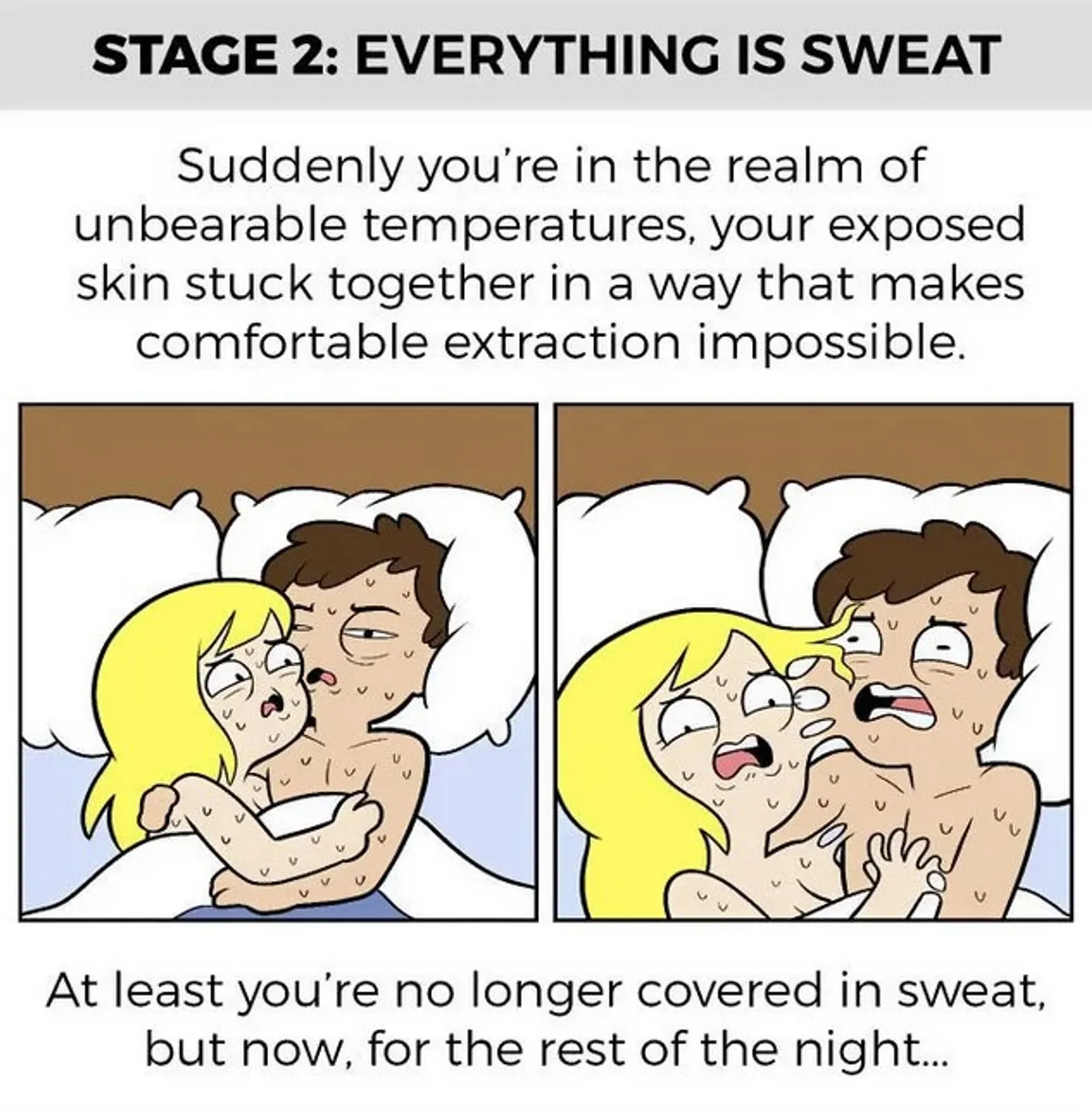 Kocak! 6 Ilustrasi Ini Gambarkan Tahapan Saat Tidur Bareng Pasangan