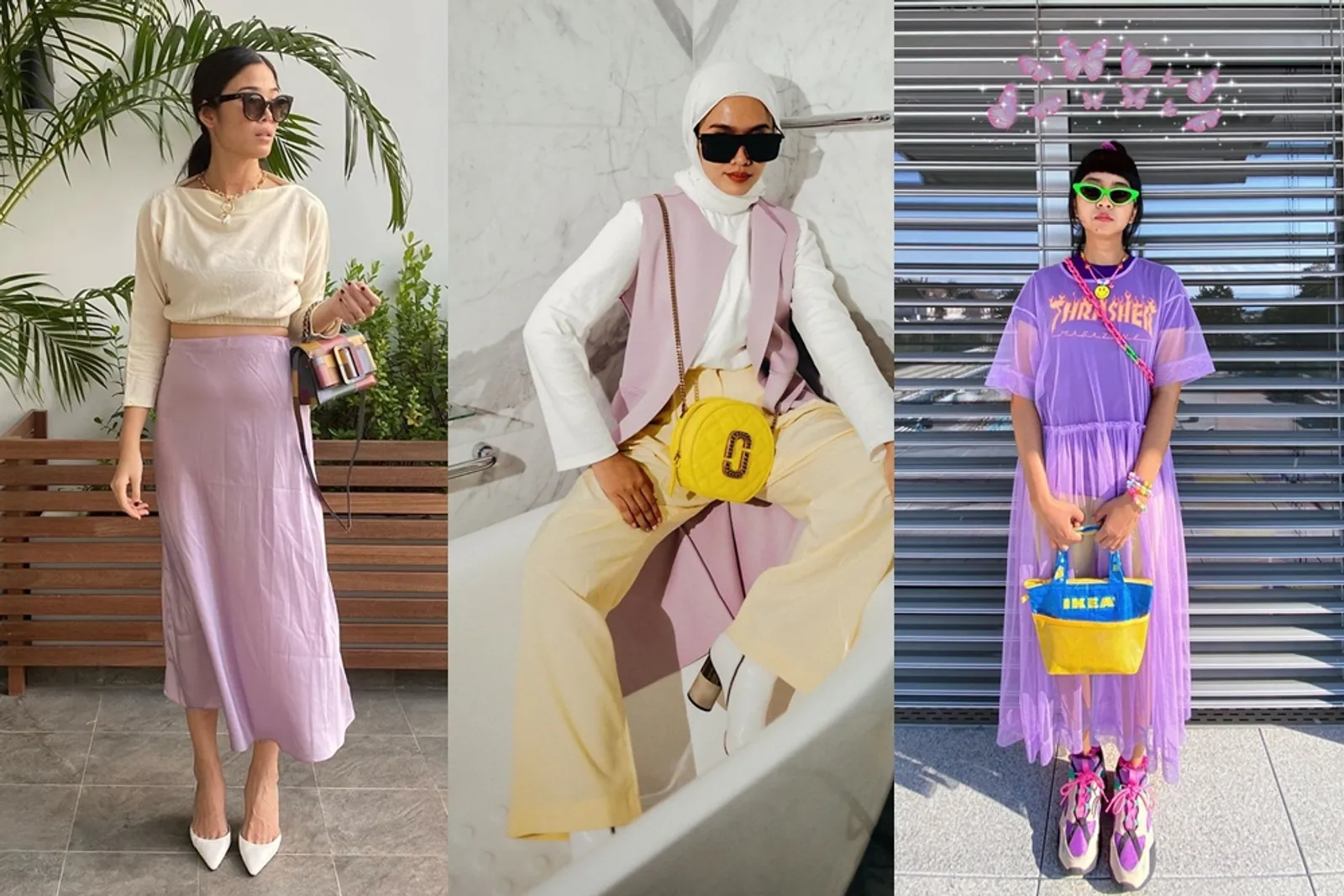 Mudah Ditiru, Ini Gaya Selebgram Indonesia Pakai Outfit Warna Lilac