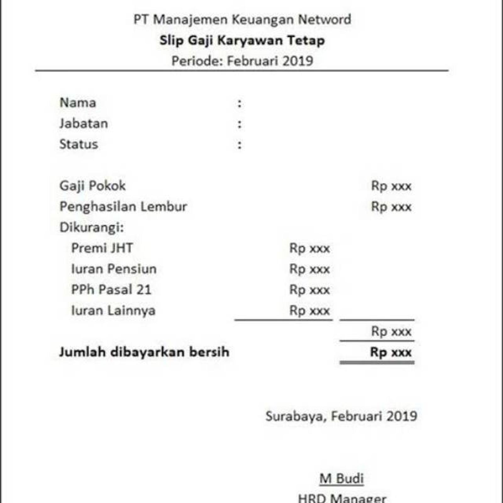 Berkas Penting, Ini Komponen, Format, dan Contoh Slip Gaji Karyawan