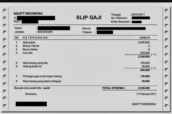 Berkas Penting, Ini Komponen, Format, dan Contoh Slip Gaji Karyawan