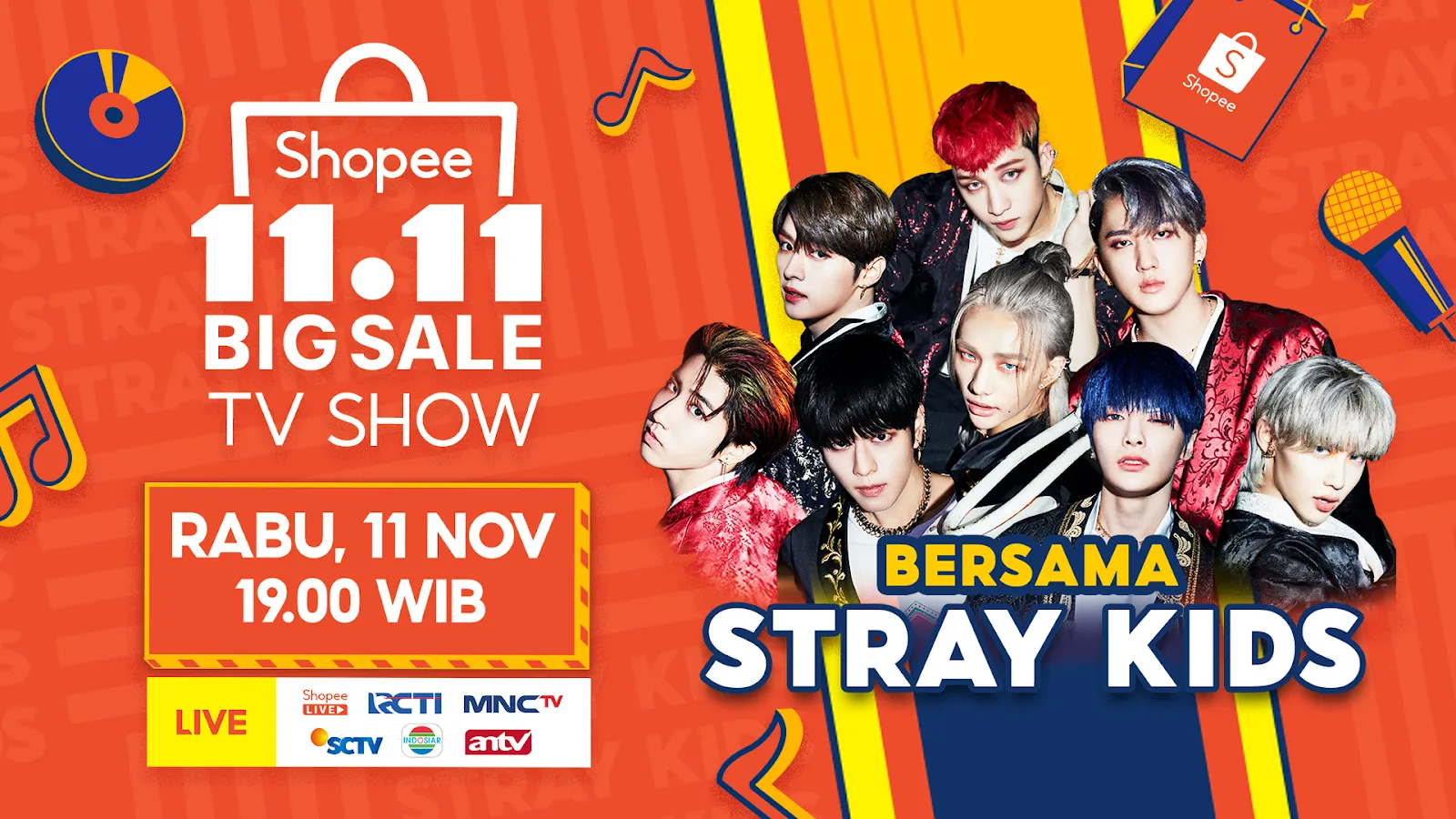 Shopee Tampilkan BA Baru Stray Kids di TV Show Shopee 11.11 Big Sale
