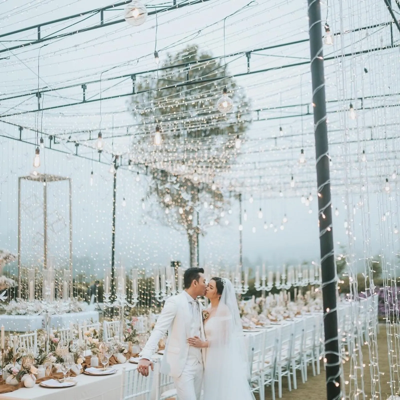 Berkonsep Outdoor, 10 Foto Pernikahan Denny Sumargo dan Olivia Allan