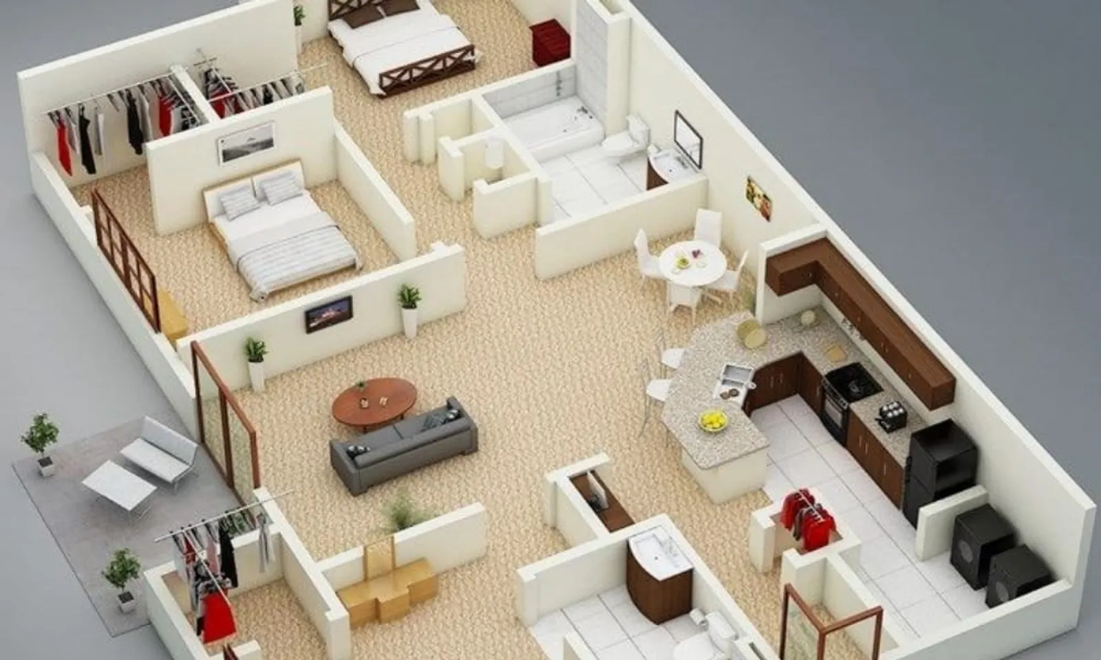 Anti Sempit, Ini Denah Desain Rumah Minimalis 3 Kamar Tidur