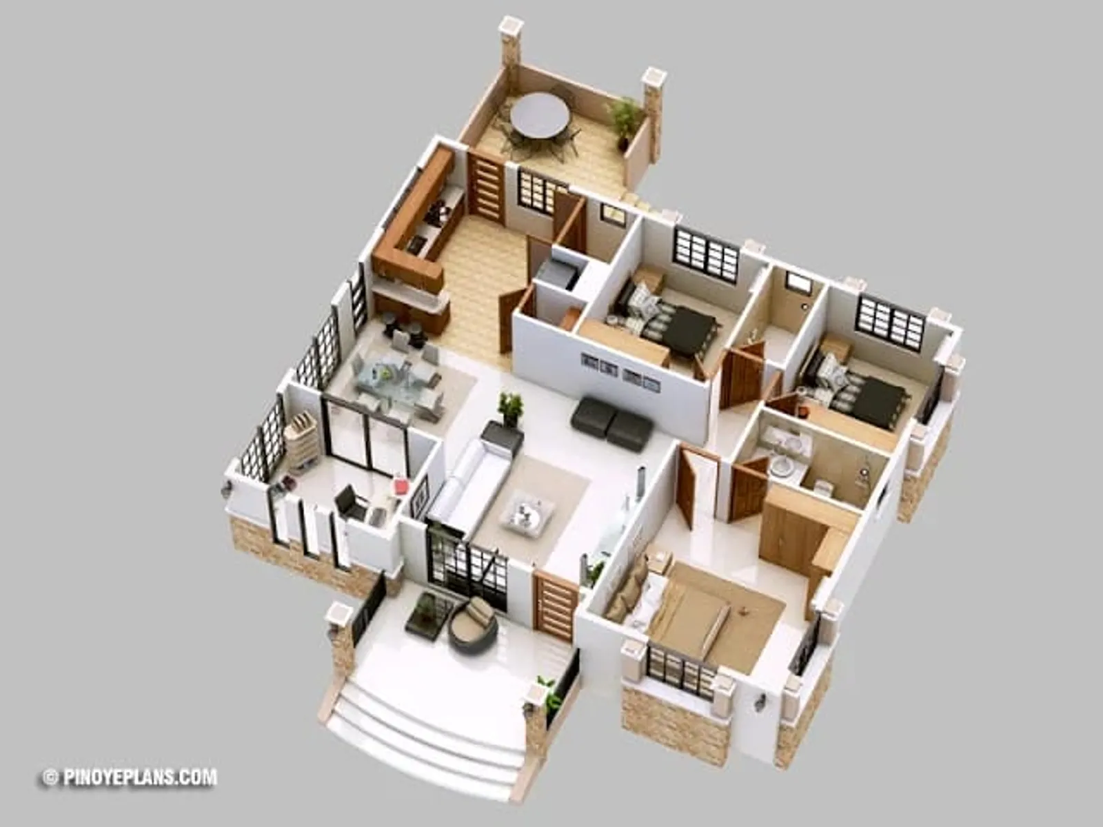 Anti Sempit, Ini Denah Desain Rumah Minimalis 3 Kamar Tidur