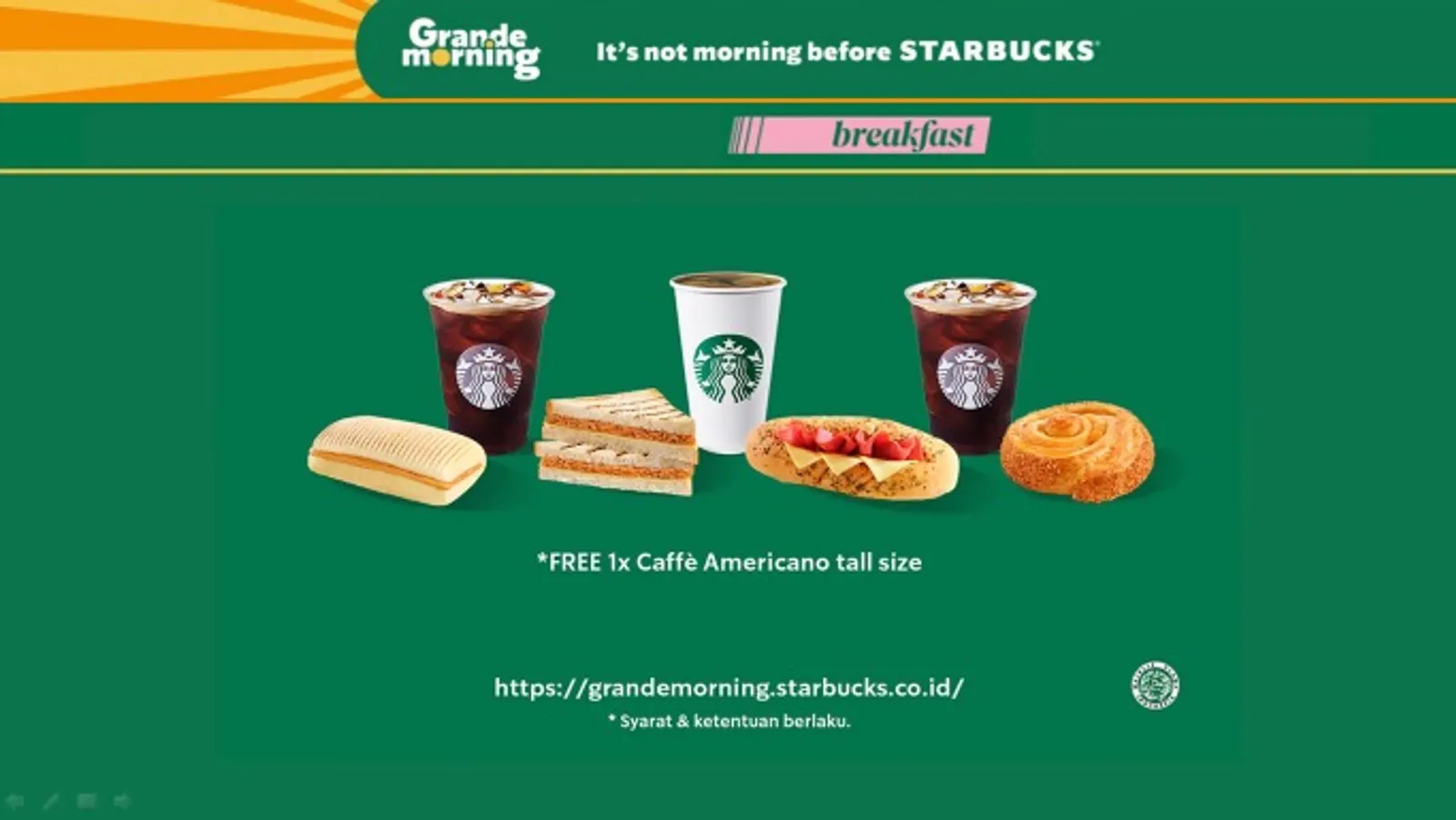 Kopi Bikin Pagi Lebih Semangat, Starbucks Luncurkan "Grande Morning"