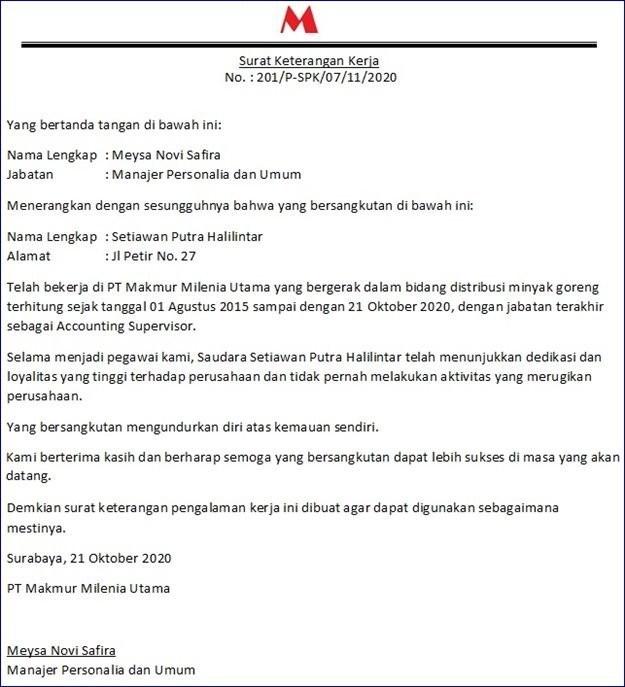 Ini 8 Contoh Surat Pengalaman Kerja Beserta Cara Membuatnya