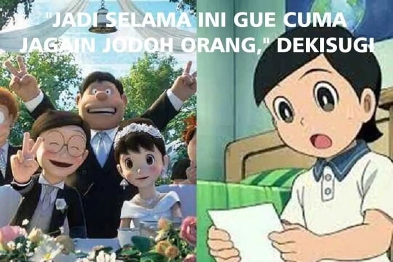 Kocak! 10 Meme tentang Pernikahan Nobita & Shizuka Ini Bikin Ngakak