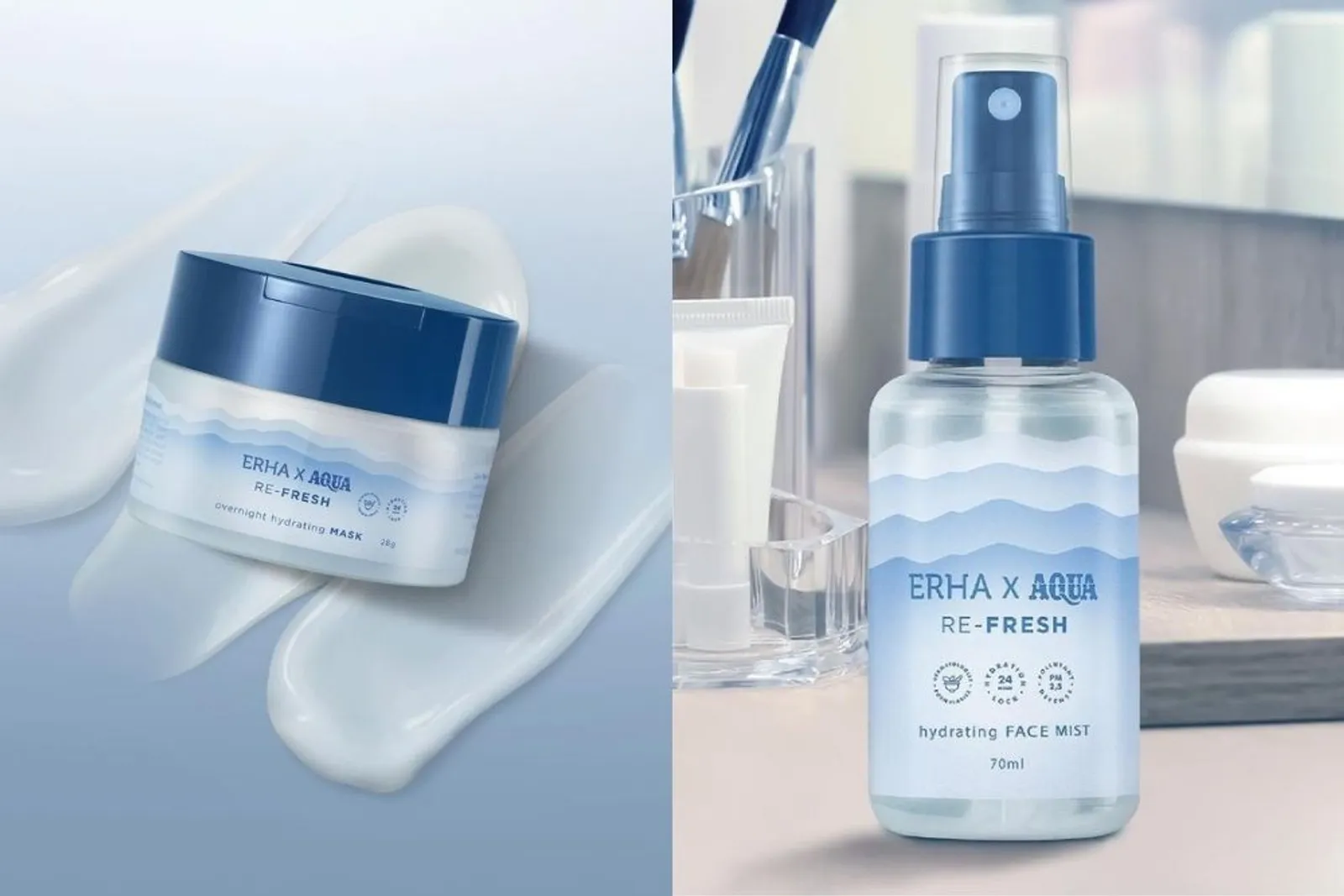 Gemas! Erha x Aqua Luncurkan Skincare untuk Melembapkan Kulit