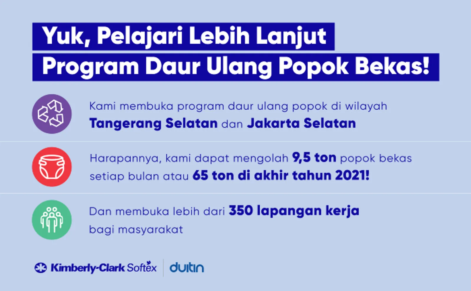 Keren! Kimberly-Clark Softex Dorong Program Daur ulang Popok Bekas