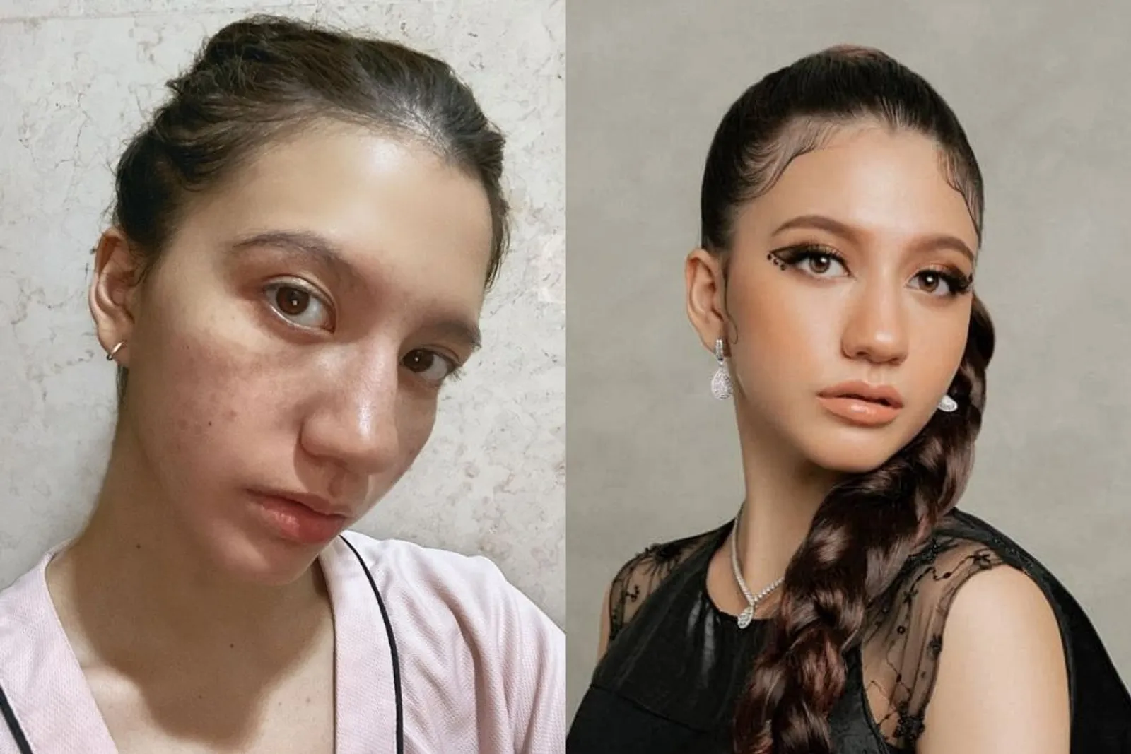 Begini Perbedaan Artis Muda Tanah Air Ketika Full Makeup vs Bare Face