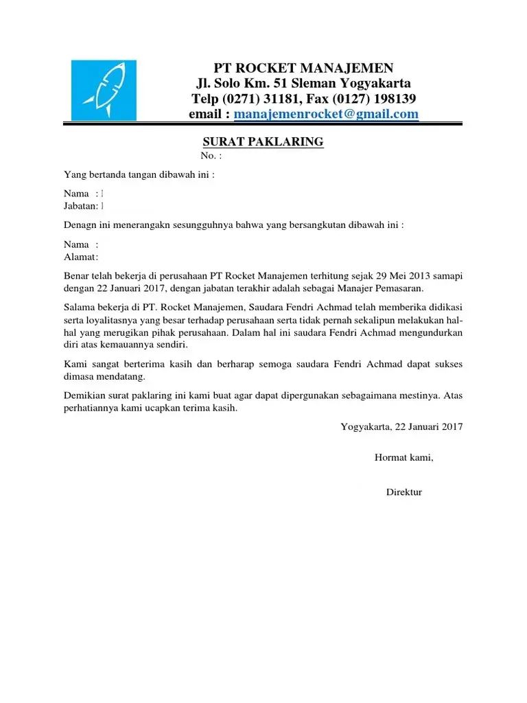 Berkas Penting untuk Urus Dokumen, Ini Contoh Surat Paklaring