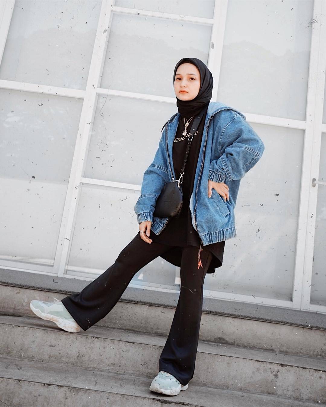 Ootd denim hijab sale