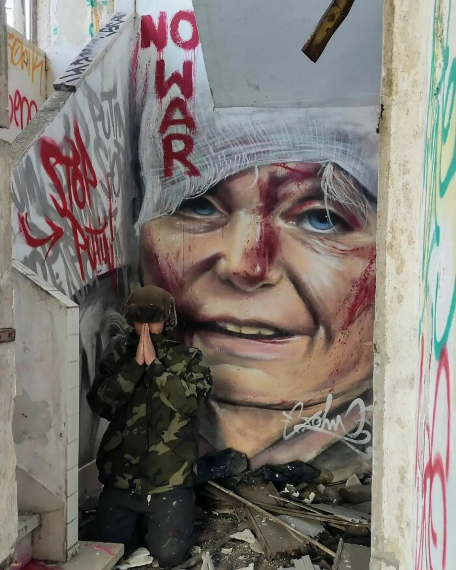 15 Potret Mural Dukungan Seniman Dari Berbagai Negara untuk Ukraina