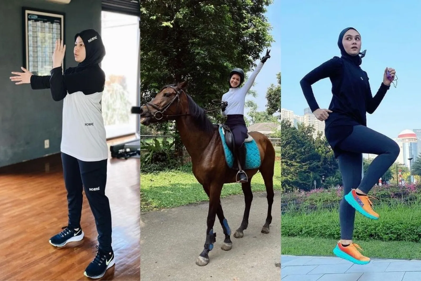 Kenakan Hijab, Intip Aksi Kece Deretan Artis Saat Olahraga