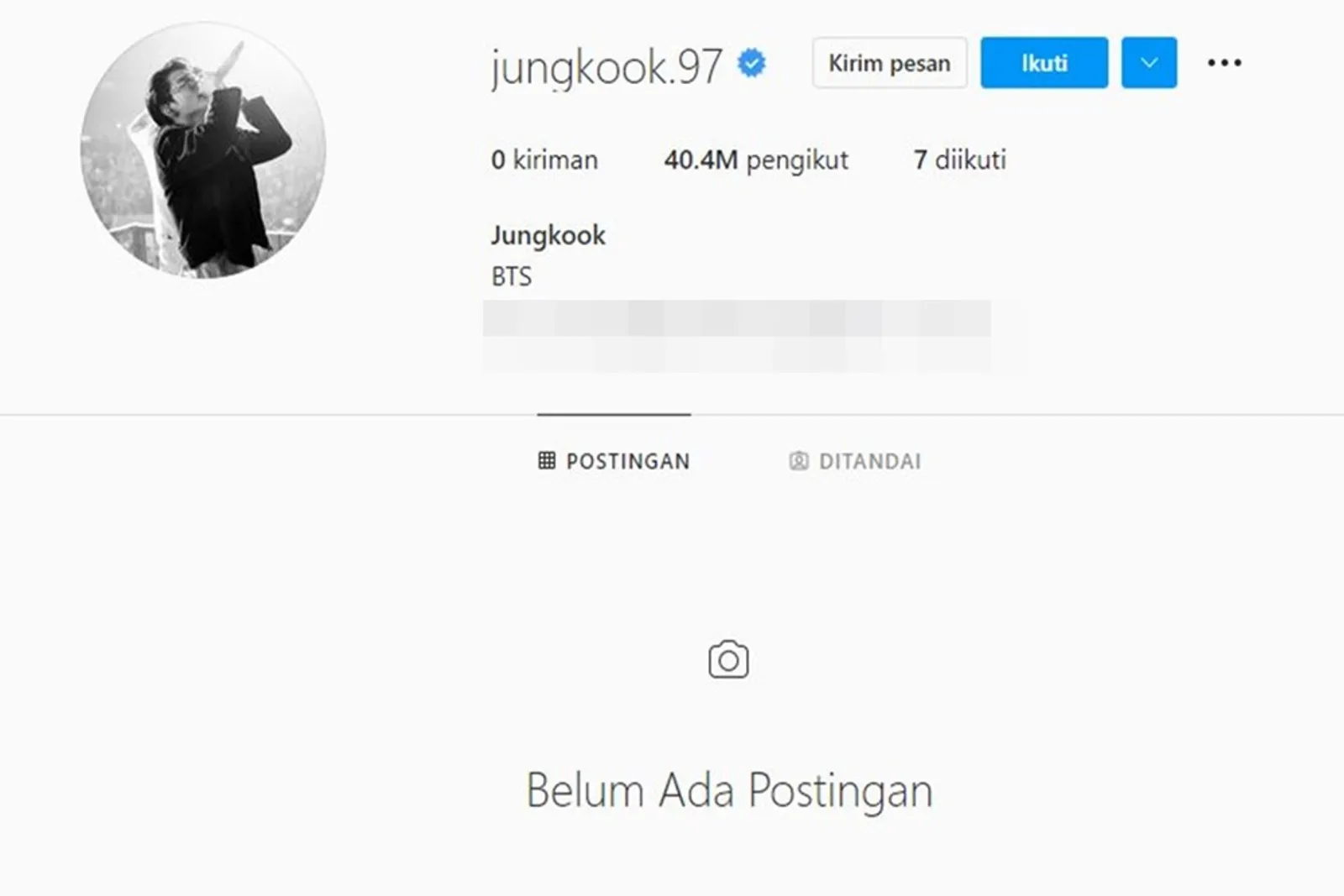 Jungkook 'BTS' Hapus Postingan Instagram, Followers Tetap Naik