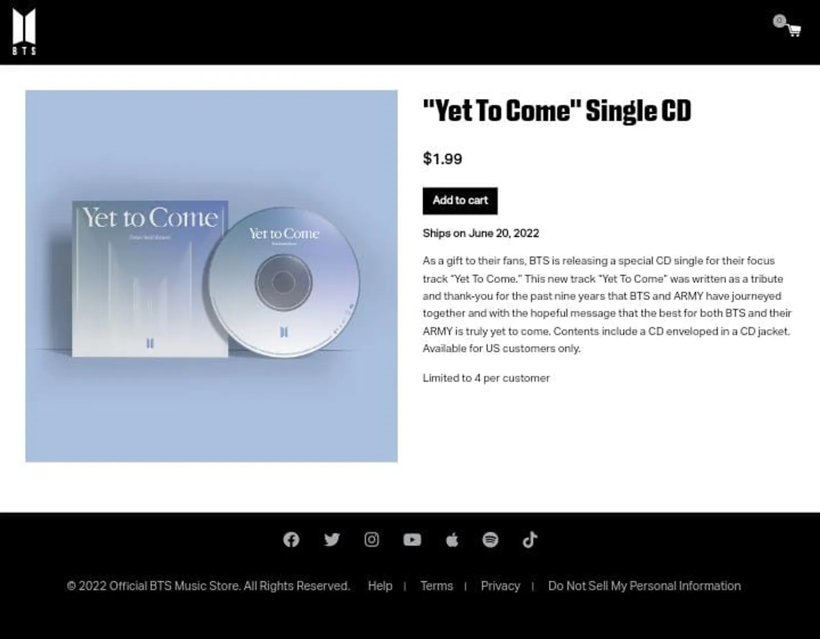 Kejutan! CD Spesial Single BTS "Yet To Come" Siap Dijual!