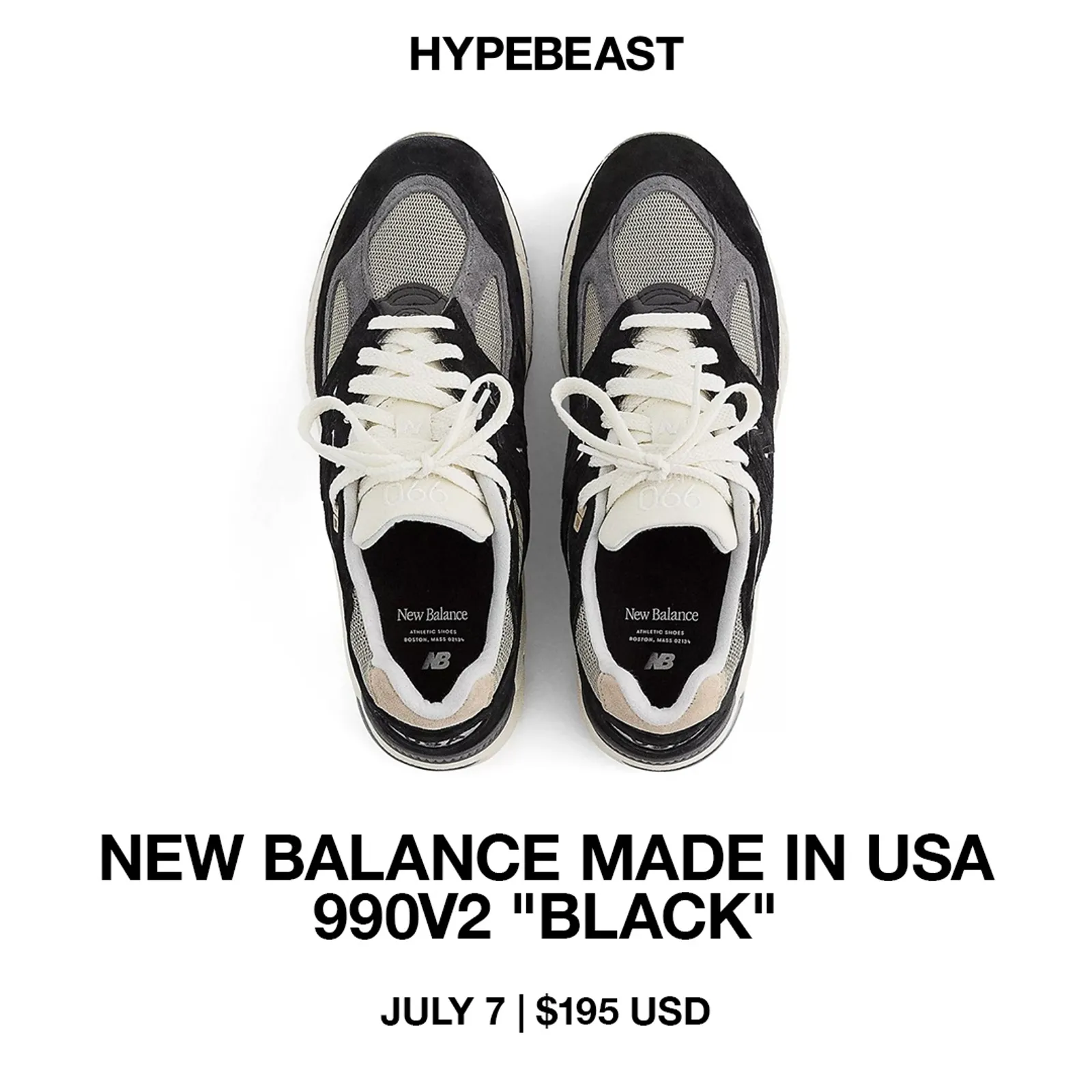 Detail Sneaker New Balance 990v2 dalam Colorway 'Black'