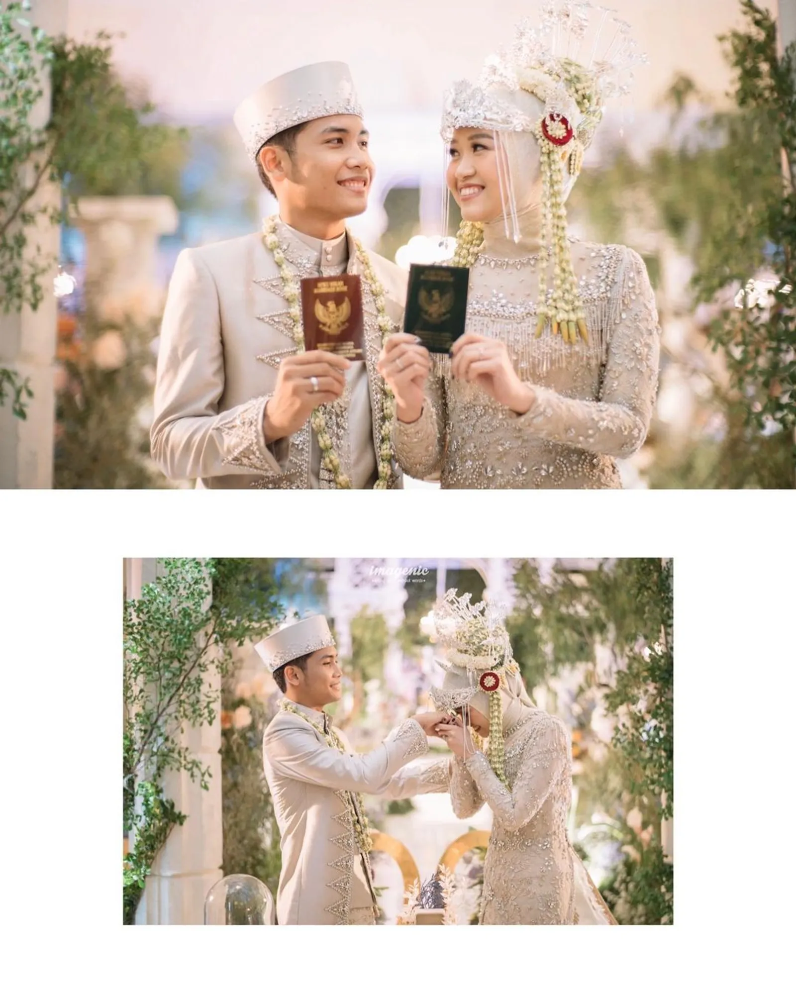 Detail Pakaian Akad Nikah Bintang Emon dan Alca Octaviani