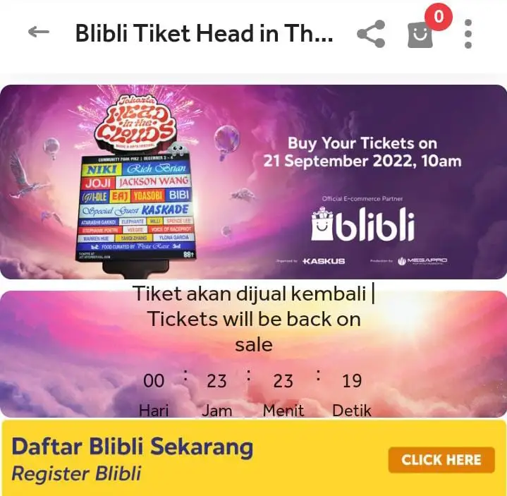 Lineup & Harga Tiket Head In The Clouds Jakarta 2022, Are You Ready?