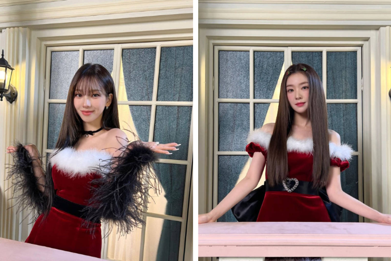 Inspirasi look 'aespa' dan 'Red Velvet' Bertemakan Natal