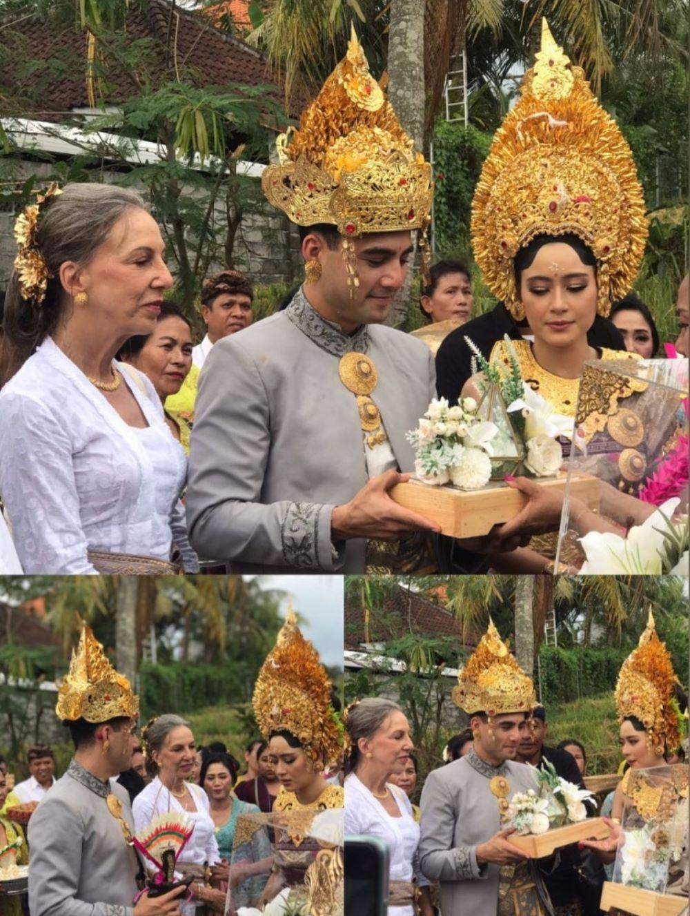 10 Momen Pernikahan Laura Theux dan Indra Brotolaras, Pakai Adat Bali!