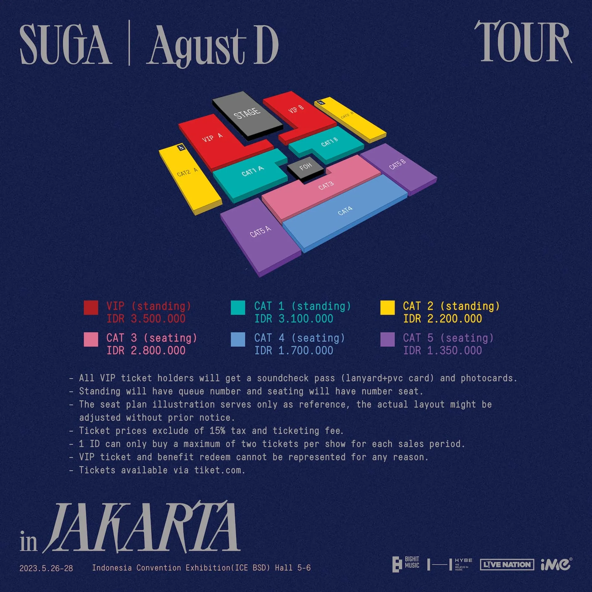 Tiket Konser SUGA di Indonesia Dijual Mulai 27 Maret 2023