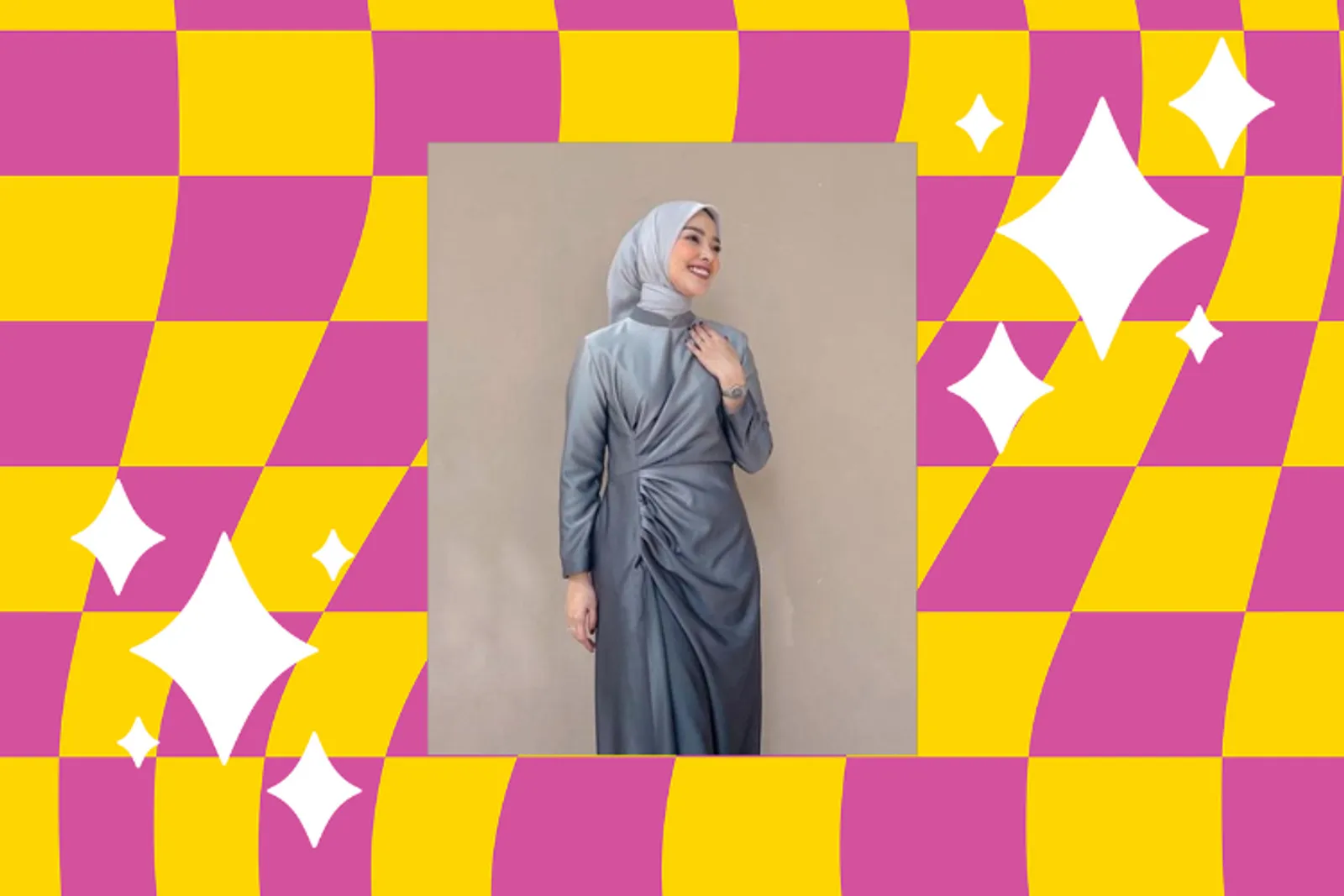 Inspirasi Padu-padan Dress Satin untuk Momen Hari Lebaran