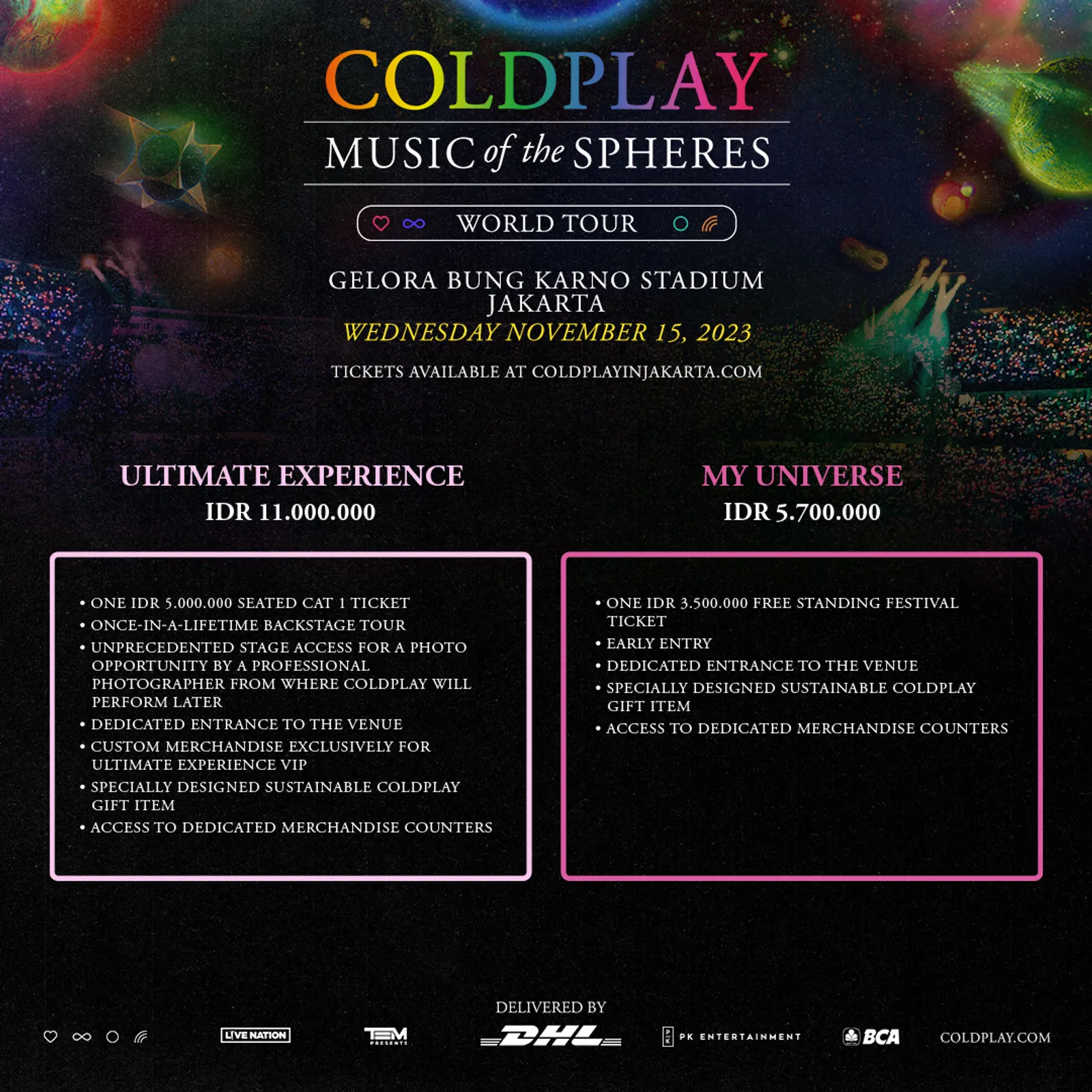 Resmi! Ini Daftar Harga Tiket Konser Coldplay, Siap-Siap War